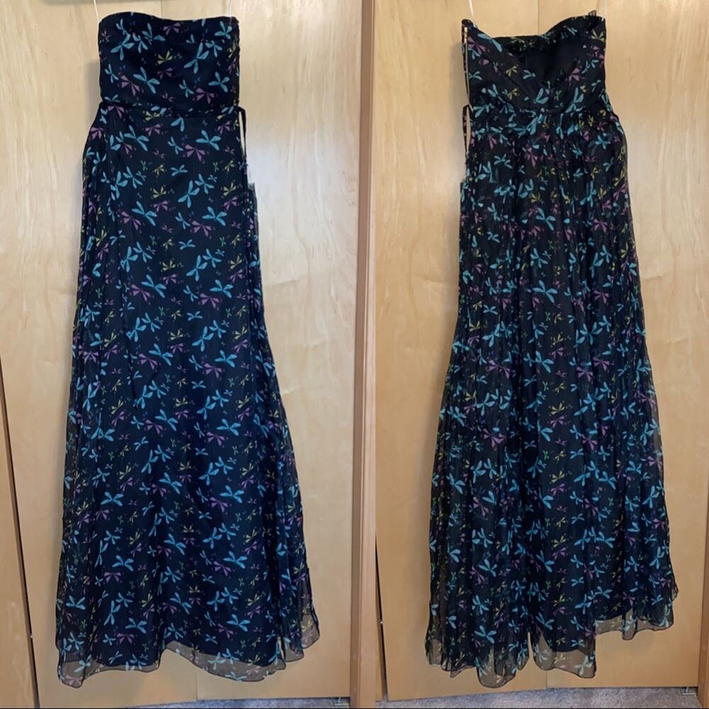ROCHAS Strapless long dress - dragon fly pattern - Picture 2 of 16